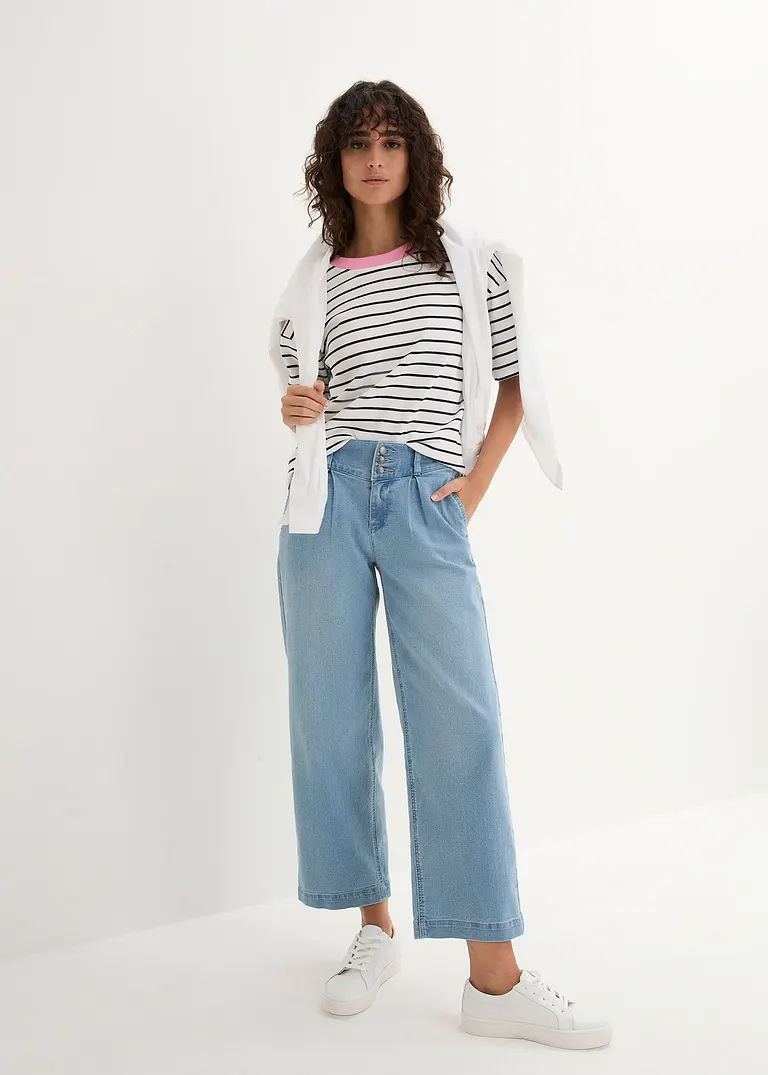 Bonprix Knöchelfreie High-Waist-Jeans Bietet Bewegungsfreiheit Für Jede Silhouette