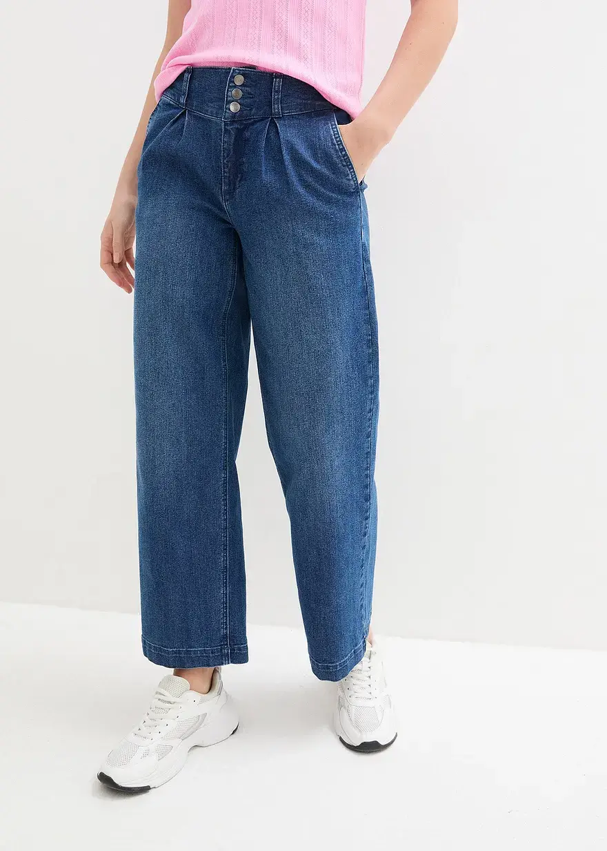 Bonprix Knöchelfreie High-Waist-Jeans Bietet Bewegungsfreiheit Für Jede Silhouette