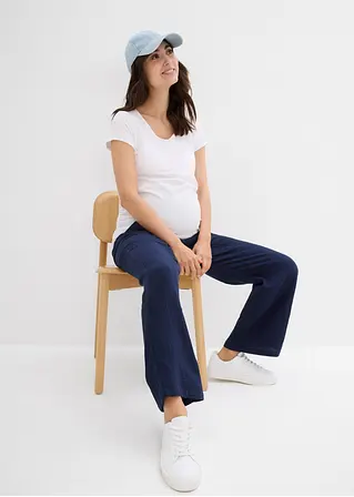 Bonprix Knöchellange Baumwollhose Für Die Schwangerschaft - Blau - Damen