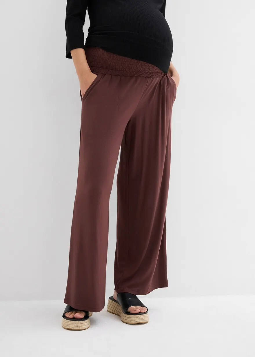 Bonprix Knöchellange Umstandshose Aus Jersey Mit Taschen - Braun - Damen
