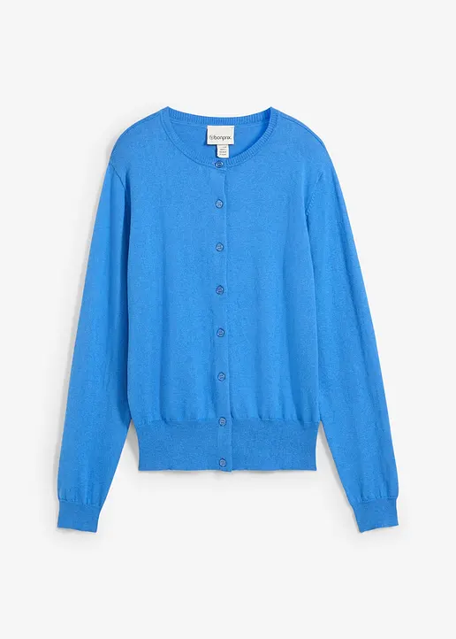 bonprix Kombinierbare Strickjacke mit Seidenanteil - blau