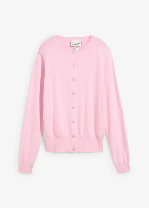 bonprix Kombinierbare Strickjacke mit Seidenanteil - rosa