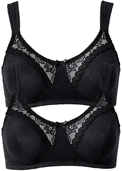 bonprix Komfort für jeden Tag: BH mit schöner Spitze - schwarz Cup C