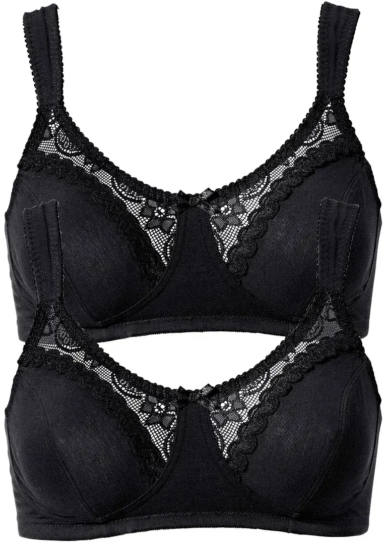 bonprix Komfort für jeden Tag: BH mit schöner Spitze - schwarz Cup D