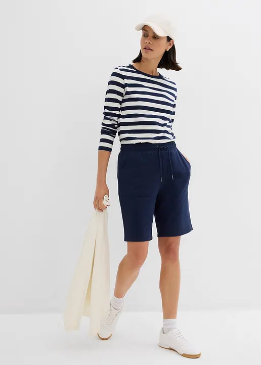 Bonprix Komfortabel Sitzende Sweat-Shorts Mit Großen Taschen Und Bequembund
