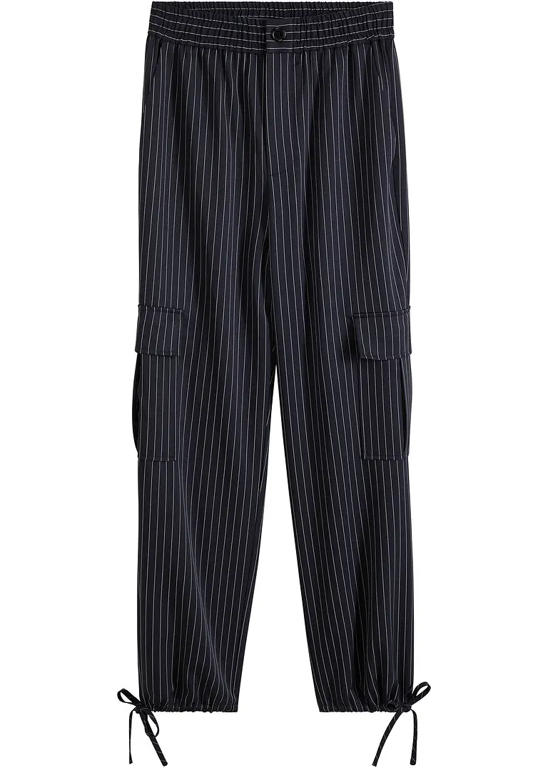 bonprix Komfortable 7/8 Cargo-Hose mit Gummizug - blau - Damen