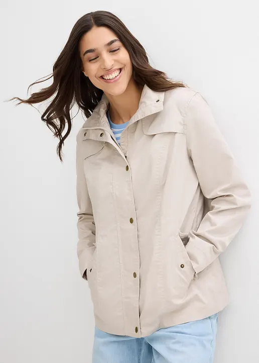 Bonprix Komfortable Jacke Mit Komfortablen Seitentaschen - Grau
