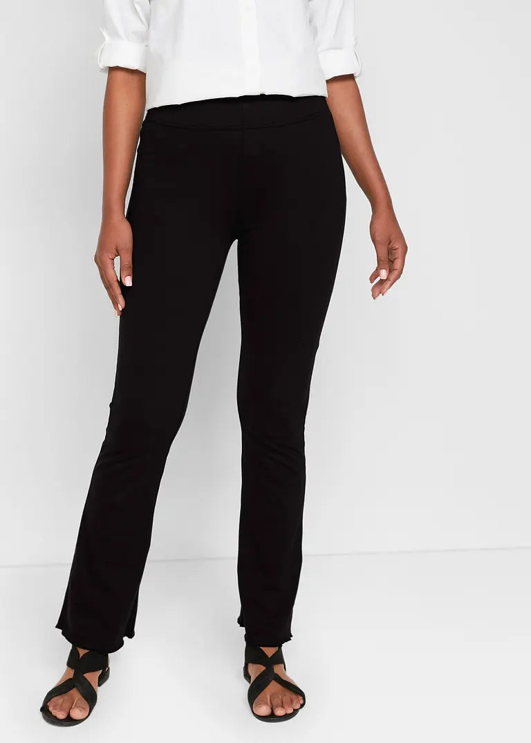 Bonprix Komfortable Leggings Aus Bio Baumwolle Mit Bequembund - Schwarz