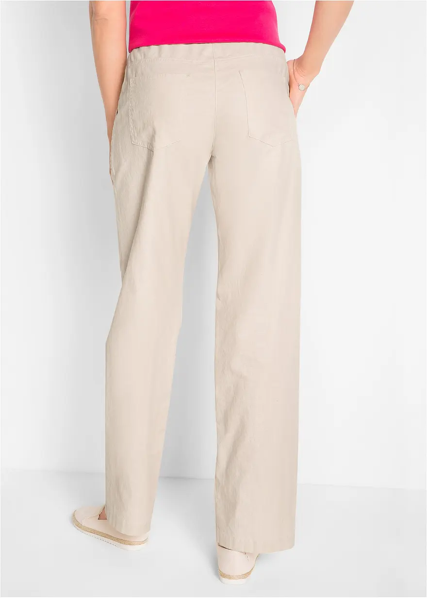 Bonprix Komfortable Leinenhose In Weitem Schnitt Mit Kordelzug