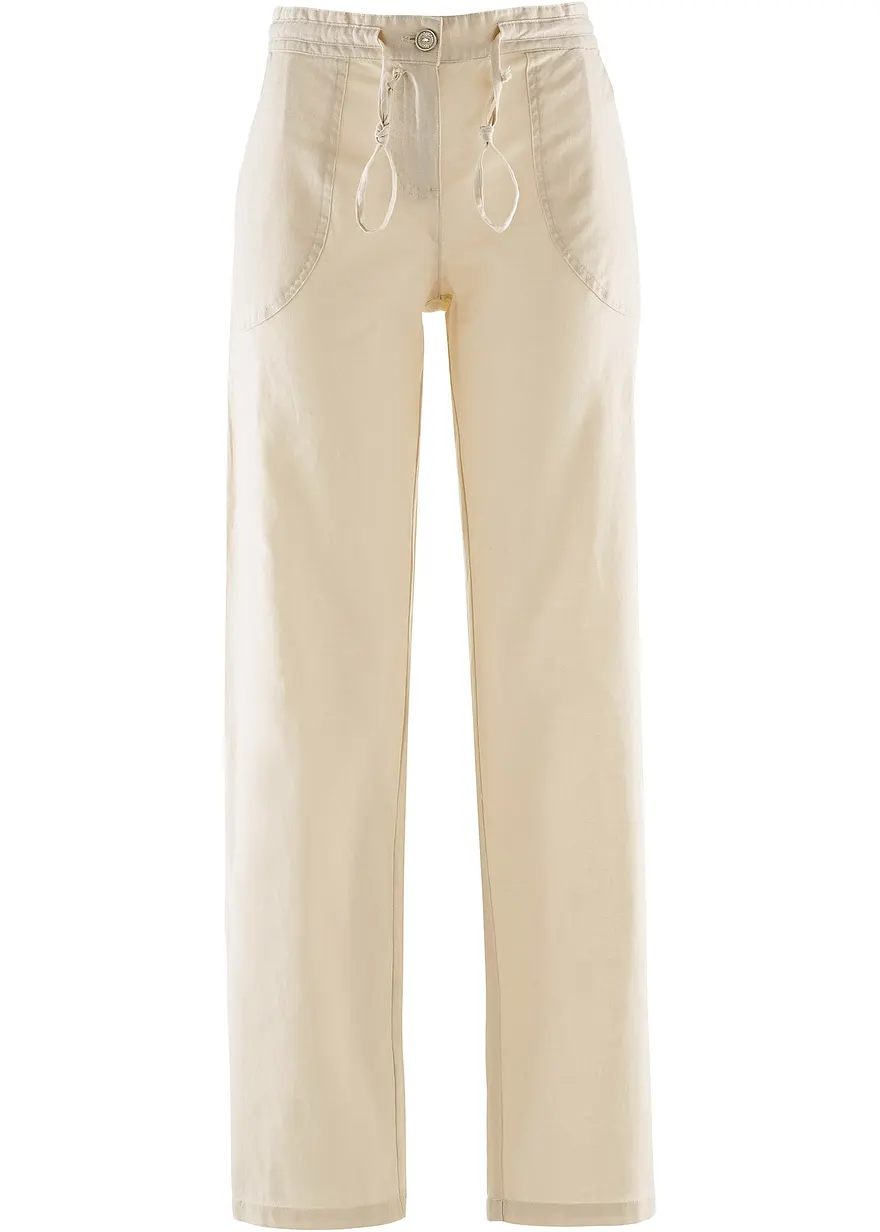 bonprix Komfortable Leinenhose in weitem Schnitt mit Kordelzug