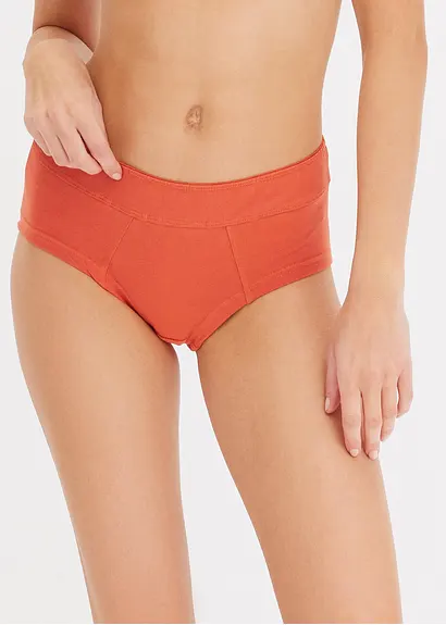 Bonprix Komfortable Maxipanty Mit Trendigen Farben - Rostrot+schwarz