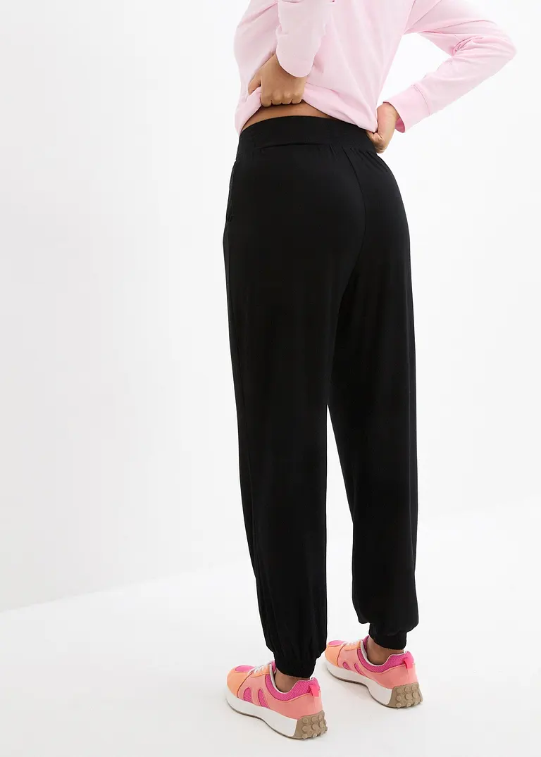 Bonprix Komfortable Shirt-Hose Mit Seitlichen Eingrifftaschen - Schwarz