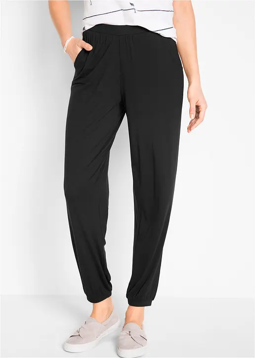 Bonprix Komfortable Shirthose Mit Vikose Und Eingrifftaschen - Schwarz