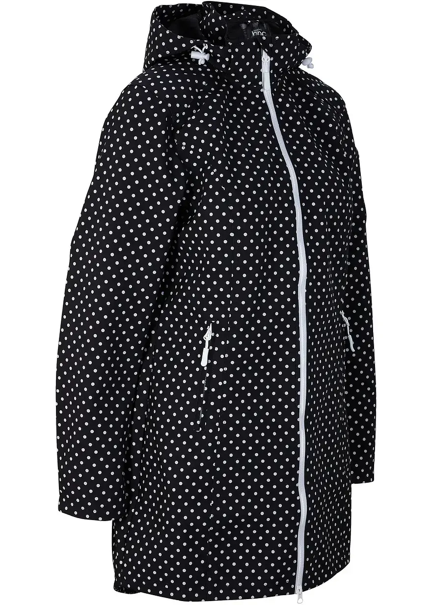 bonprix Komfortable Softshell-Langjacke mit Stretchanteil abnehmbarer Kapuze und Reißverschlusstaschen gerade geschnitten