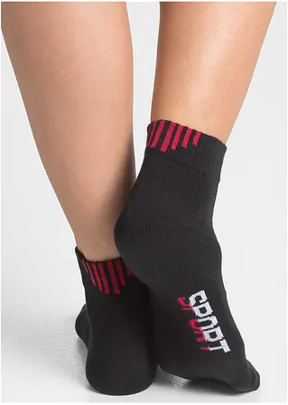 Bonprix Komfortable Sportsocken Mit Schriftzug - Schwarz/ Farbig - Damen