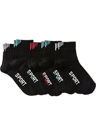 bonprix Komfortable Sportsocken mit Schriftzug - schwarz/ farbig - Damen