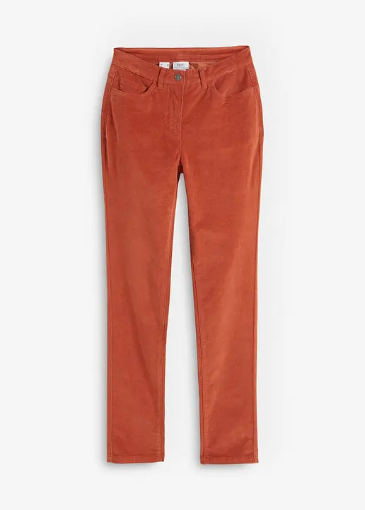 bonprix Komfortable Stretch-Cordhose in Slim Fit - braun petite - Damen