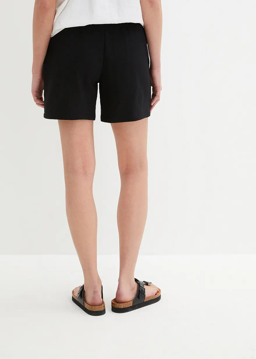 Bonprix Komfortable Sweat-Shorts Mit Elastikbund - Schwarz