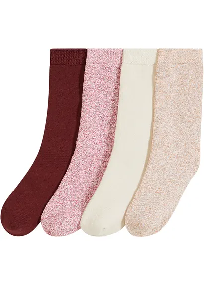 bonprix komfortable Thermo Fottee Socken im 4er-Pack - Damen