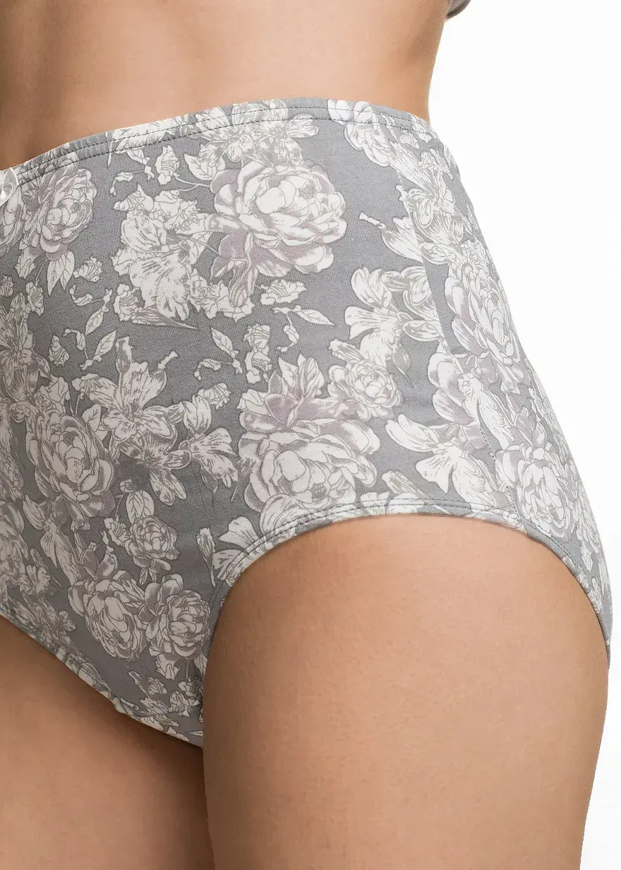 Bonprix Komfortabler Taillenslip Im Viererpack - Grau Bedruckt