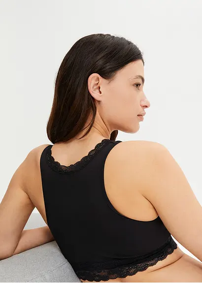 Bonprix Komfortables Still-Bustier Aus Bio-Baumwolle - Schwarz