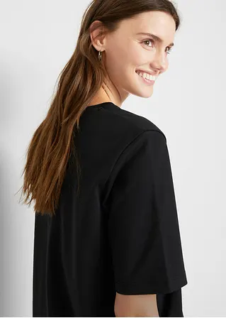 Bonprix Komfortables T-Shirtkleid Mit Halblangen Ärmeln Und Rundhalsausschnitt