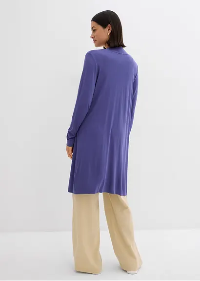 Bonprix Körper-umspielende Shirt-Jacke In Longform - Blau