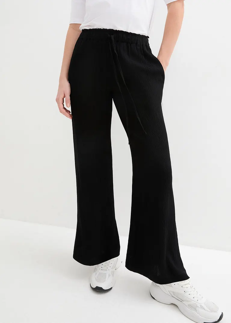 Bonprix Körperumspielende Crinkle-Hose Aus 100% Viskose Für Ein Wohlfühl-Komfort