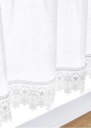 Bonprix Küchengardine In Romantischer Optik - Weiß Lochleiste