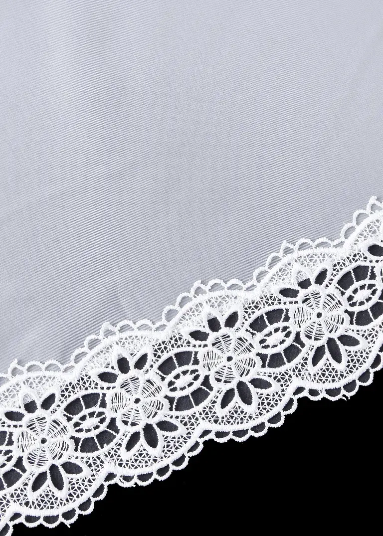 Bonprix Küchengardine Mit Schmückender Spitzenkante - Weiß Tunnelzug