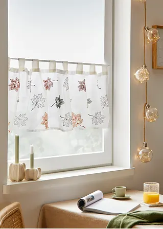 Bonprix Küchengardine Mit Verspielter Stickerei Im Blättermotiv