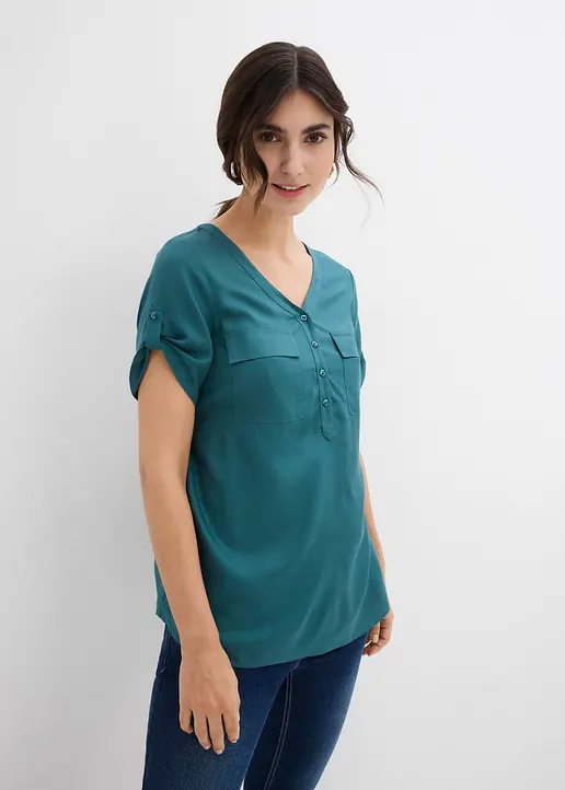 Bonprix Kurzärmelige Bluse Für Die Schwangerschaft Und Danach - Petrol