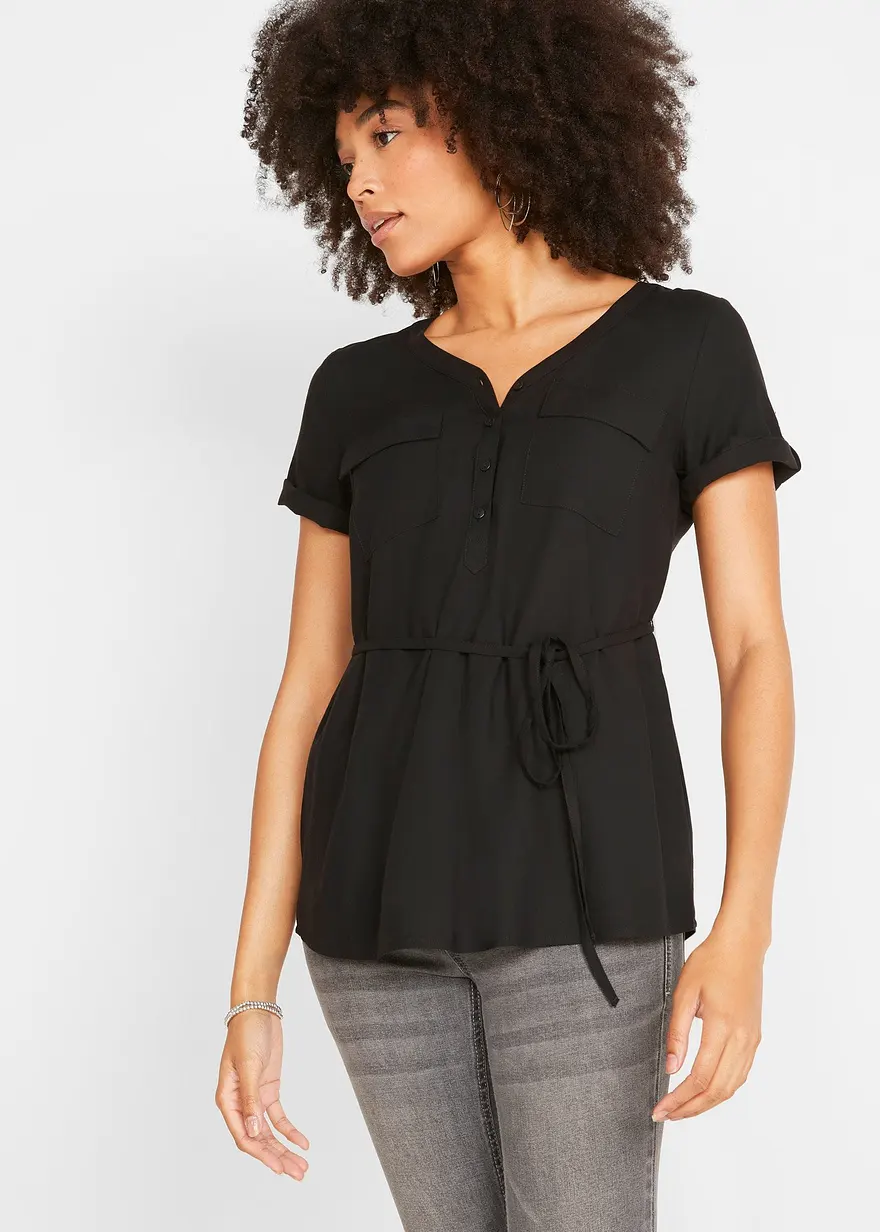 Bonprix Kurzärmelige Bluse Für Die Schwangerschaft Und Danach - Schwarz