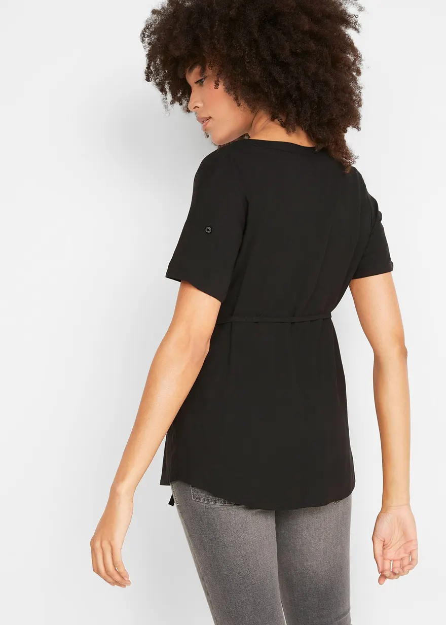 Bonprix Kurzärmelige Bluse Für Die Schwangerschaft Und Danach - Schwarz