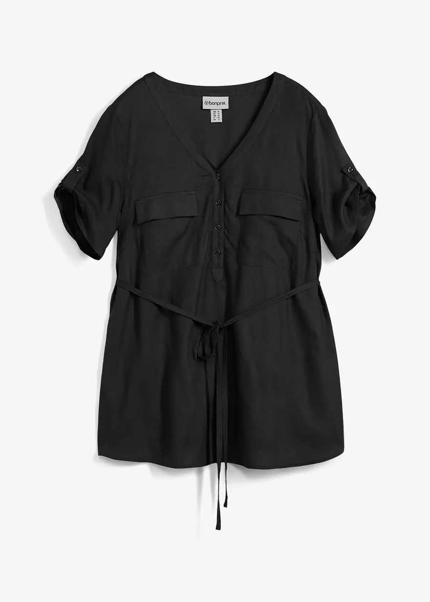 bonprix Kurzärmelige Bluse für die Schwangerschaft und danach - schwarz