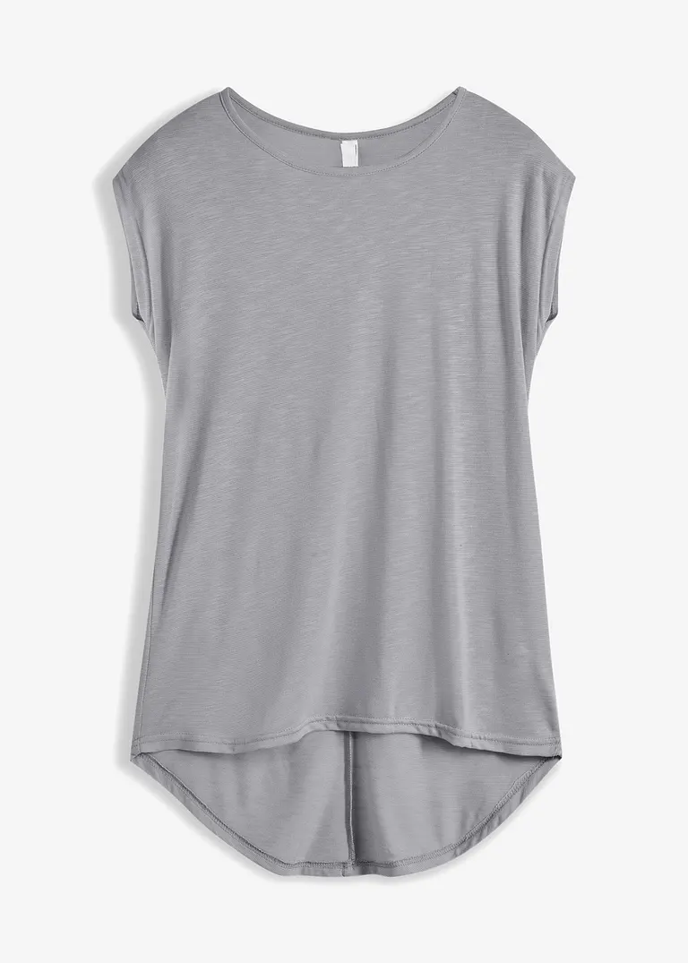 bonprix Kurzärmliges Longshirt mit längerem Rückenteil und abgerundetem Saum