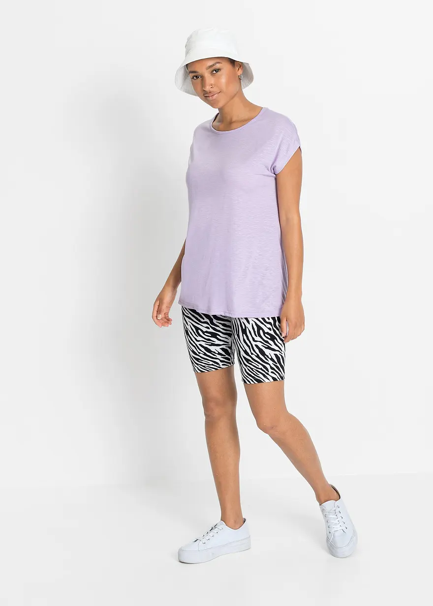 Bonprix Kurzärmliges Longshirt Mit Längerem Rückenteil Und Abgerundetem Saum