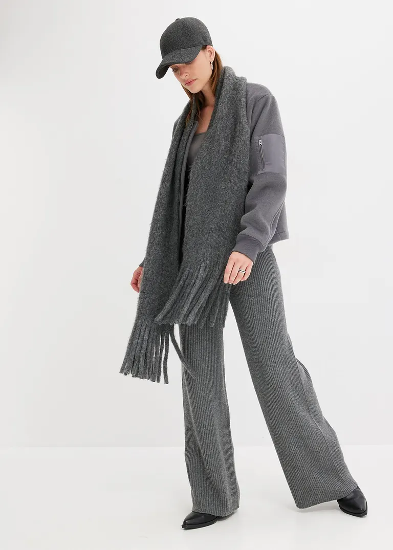 Bonprix Kurze Blouson-Jacke Aus Wollimitat - Grau - Damen