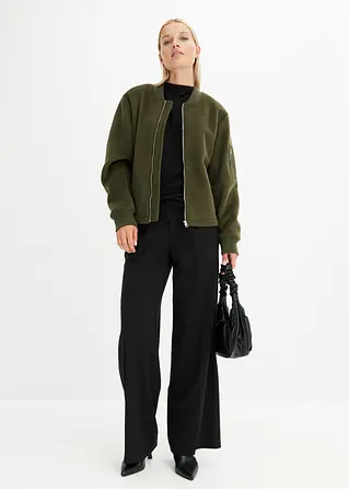 Bonprix Kurze Blouson-Jacke Aus Wollimitat - Grün - Damen