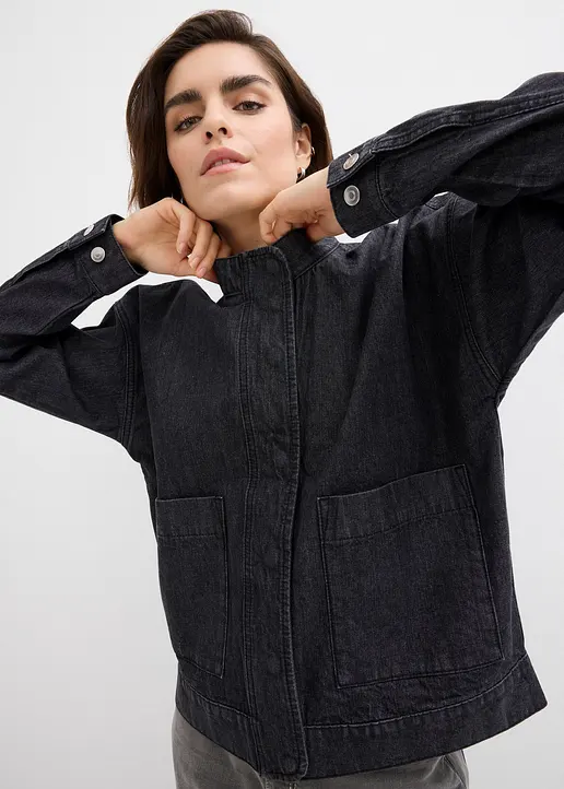 Bonprix Kurze Jeansjacke Mit Cargodetails Fällt Locker Auf Jeden Figurtypen