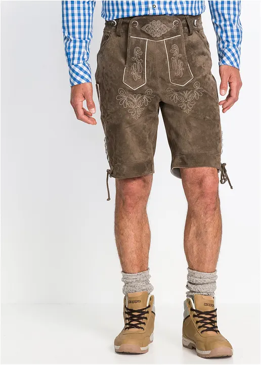 Bonprix Kurze Lederhose Mit Abknöpfbarem Latz Und Trachtentypischen Verzierungen