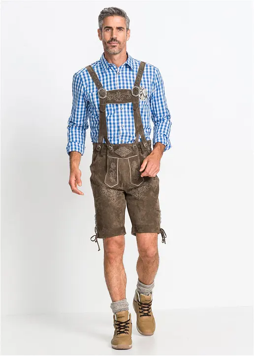 Bonprix Kurze Lederhose Mit Abknöpfbarem Latz Und Trachtentypischen Verzierungen