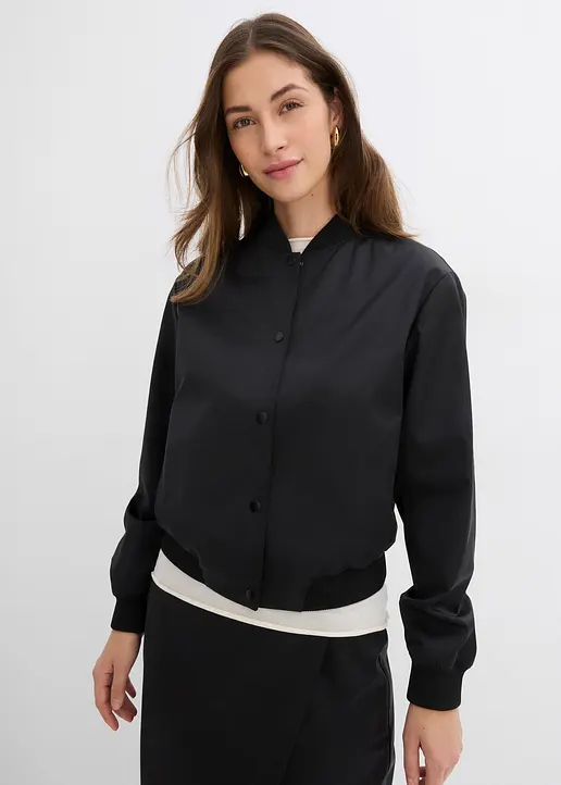 Bonprix Kurzer Blouson In Oversized-Passform Mit Leicht überschnittenen Schultern Und Einem Elastischen Saum