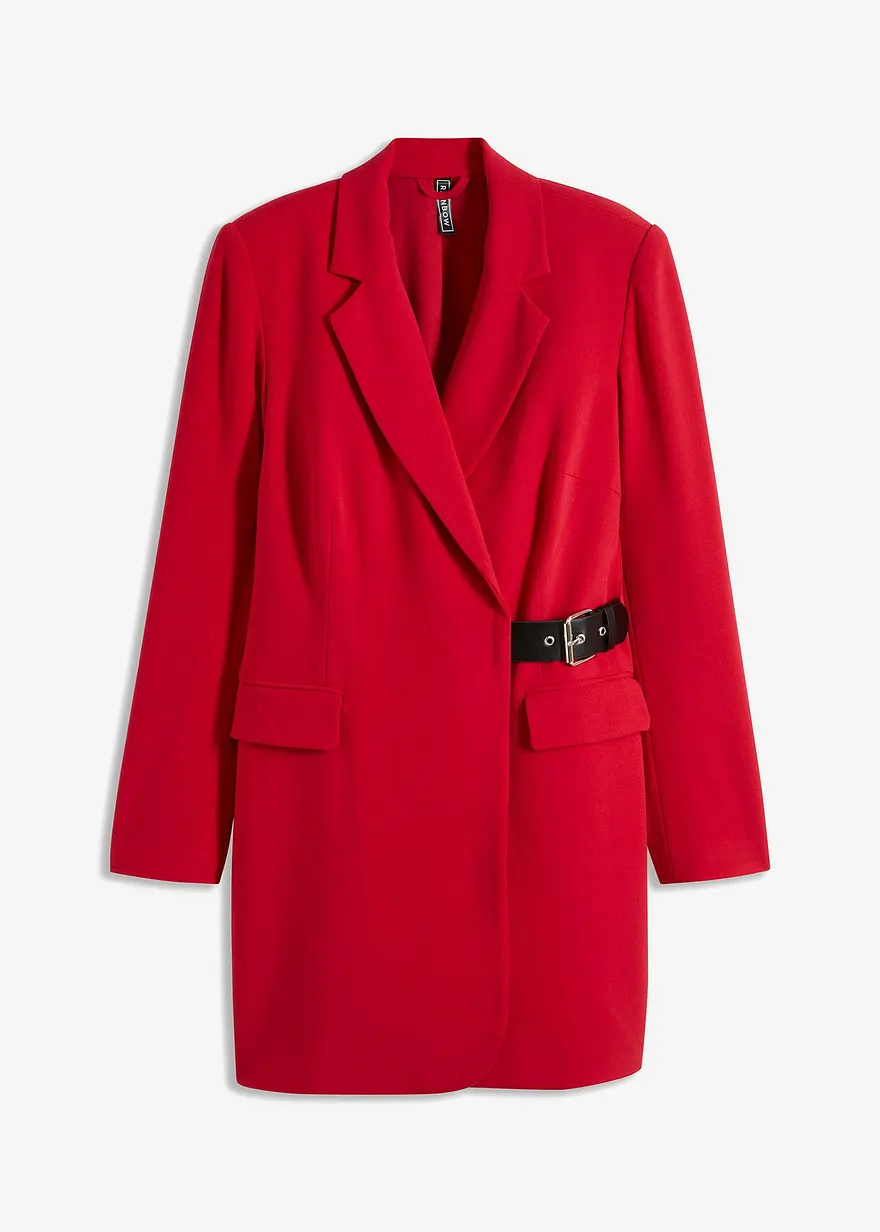 bonprix Kurzes Blazer-Kleid mit Gürteldetail - rot - Damen