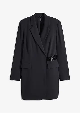 bonprix Kurzes Blazer-Kleid mit Gürteldetail - schwarz - Damen