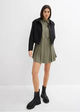 Bonprix Kurzes Kleid Mit Faltenrock Aus Zertifizierter Viskose - Grün