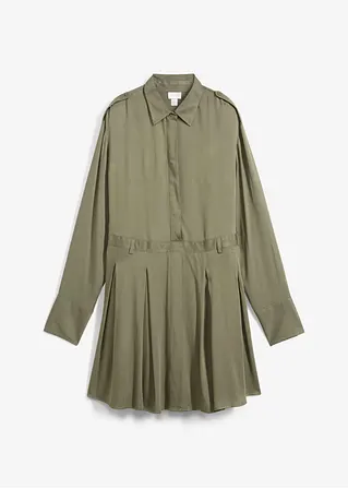 bonprix Kurzes Kleid mit Faltenrock aus zertifizierter Viskose - grün