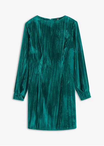 bonprix Kurzes Samtkleid mit Schulterpolstern - grün - Damen