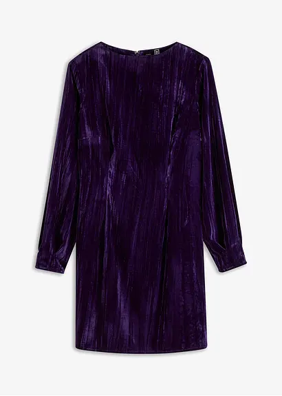 bonprix Kurzes Samtkleid mit Schulterpolstern - lila - Damen