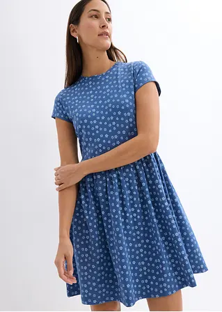 Bonprix Kurzes Shirtkleid In Bequemer A-Form - Blau - Damen